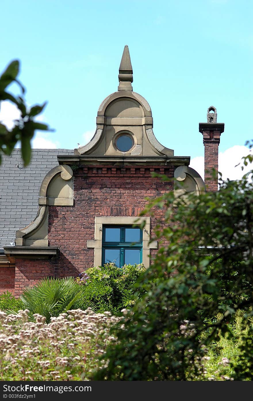 Old brick house in a lovely garden