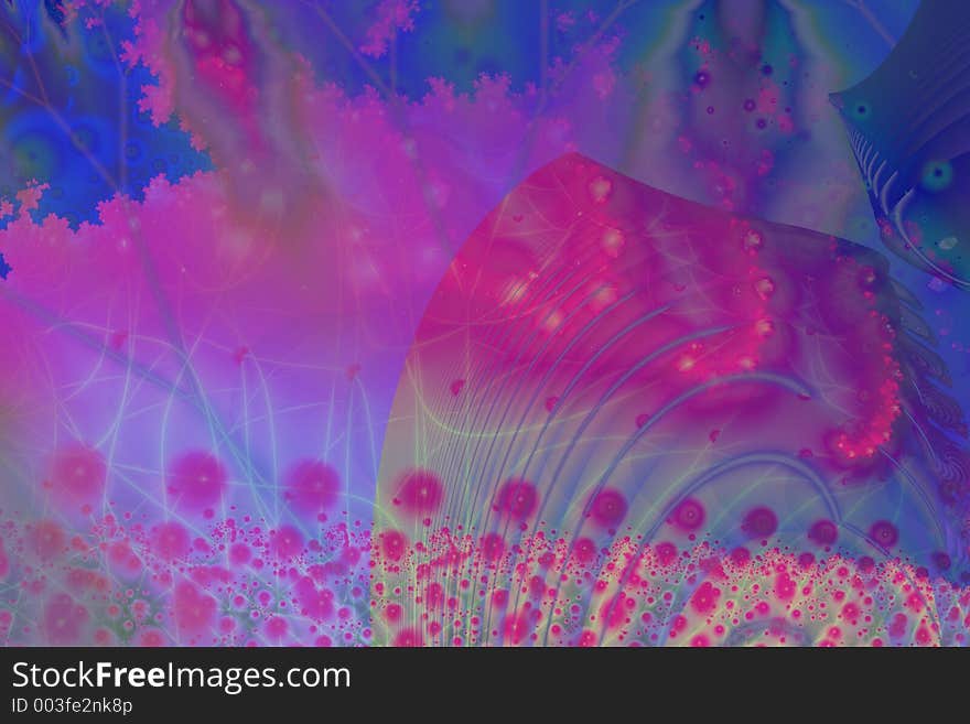 Blue, red and pink abstract fractal. Blue, red and pink abstract fractal