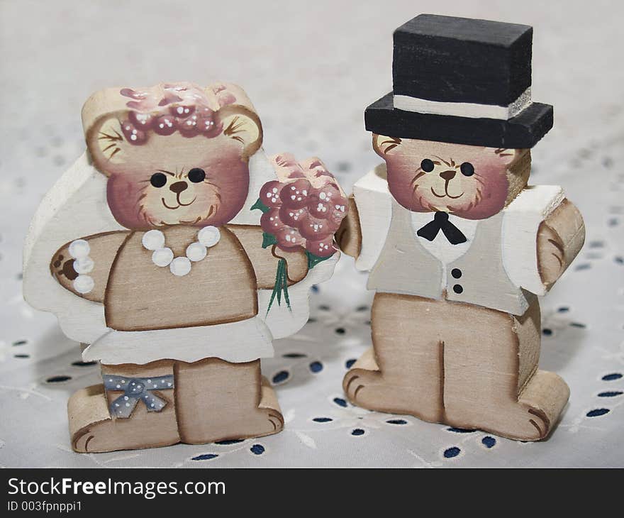 Cute wedding bear bride and groom. Cute wedding bear bride and groom