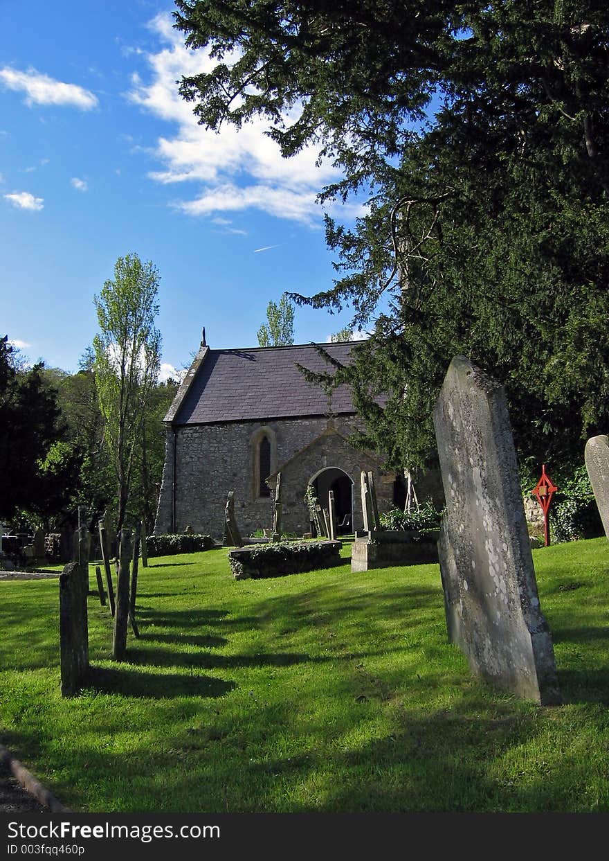 Old church graveyard, summer