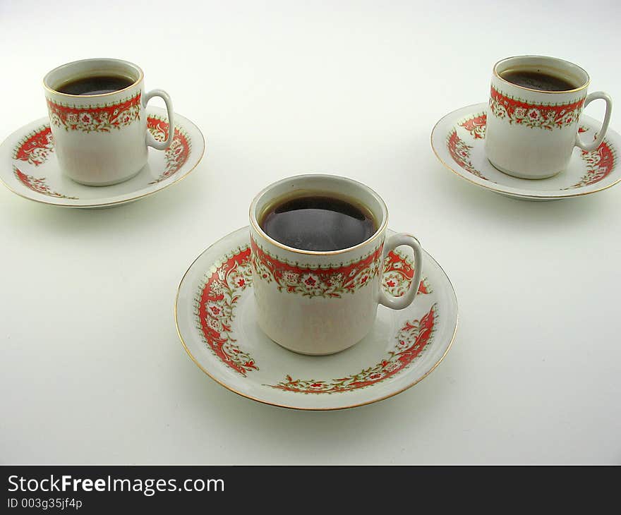 Three coffee cups