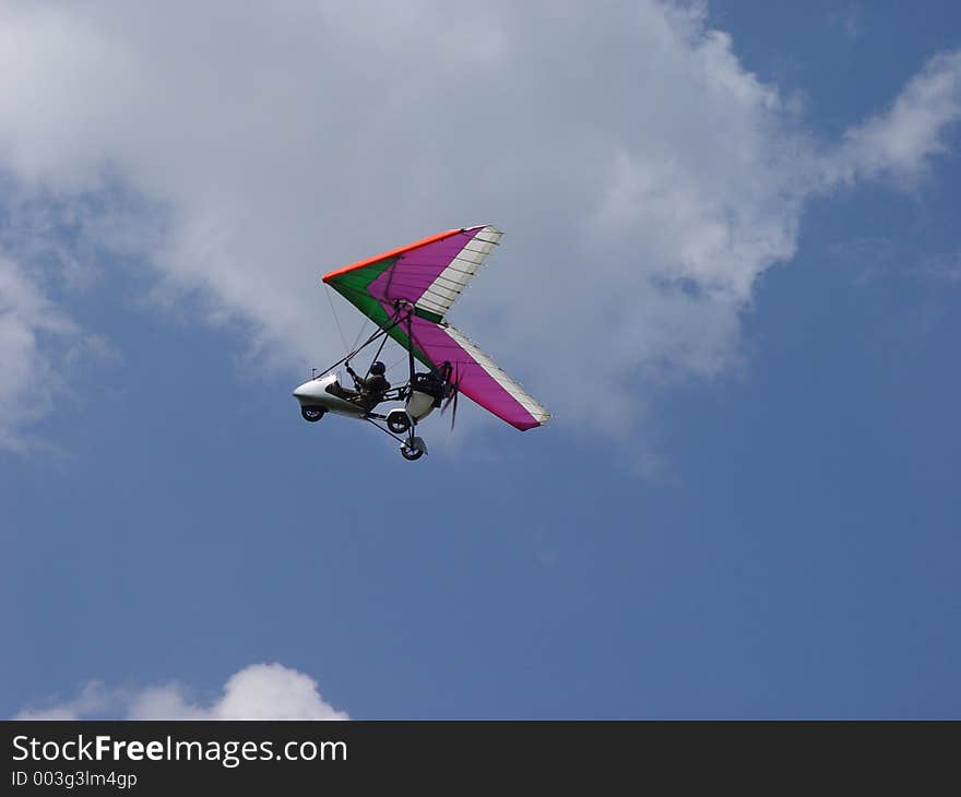 Flight above a field. Flight above a field