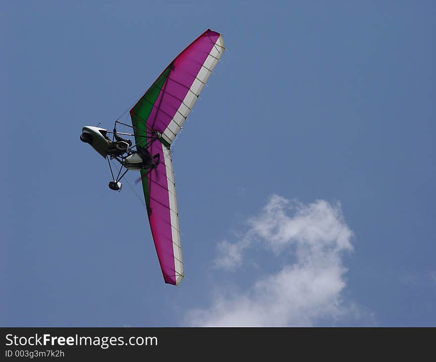 Motodeltaplane in sky. Motodeltaplane in sky