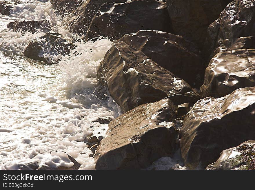 Rough sea crashing on rocks. Rough sea crashing on rocks