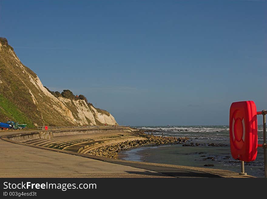 Seaside path with cliffs