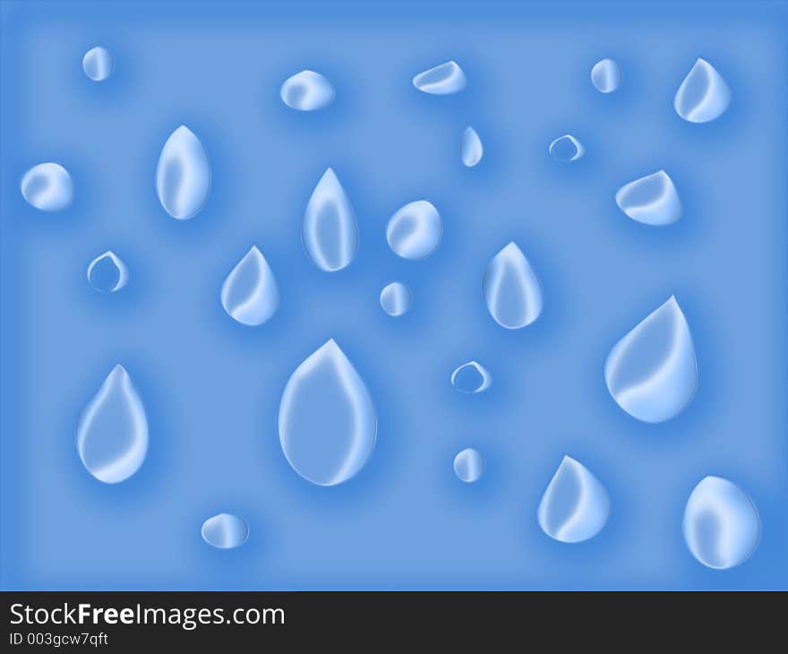 water drops on blue background illustration. water drops on blue background illustration