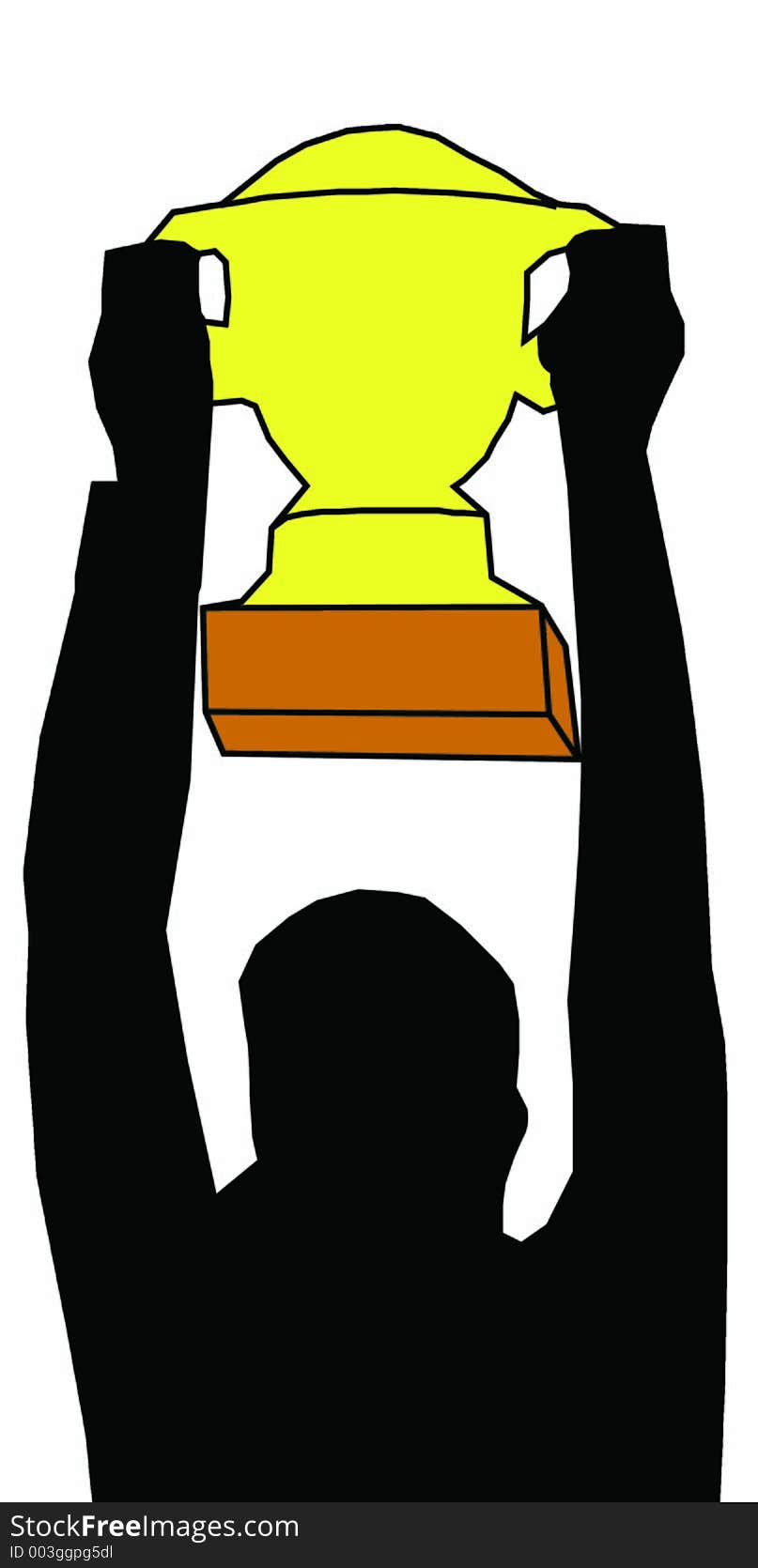 Winner holding cup