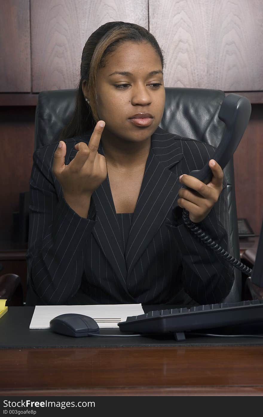 African-american office worker with attitude. African-american office worker with attitude