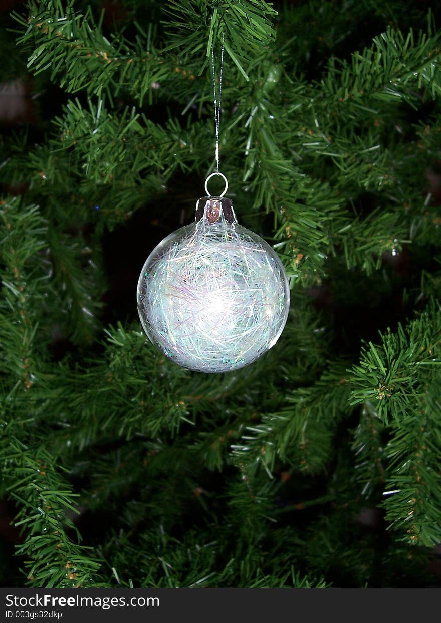 Isolated tree decoration on a artificial tree. Isolated tree decoration on a artificial tree