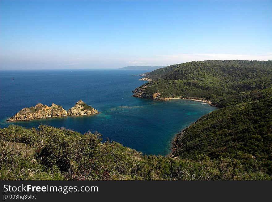 Landscape with the island on the Cote d'Azure