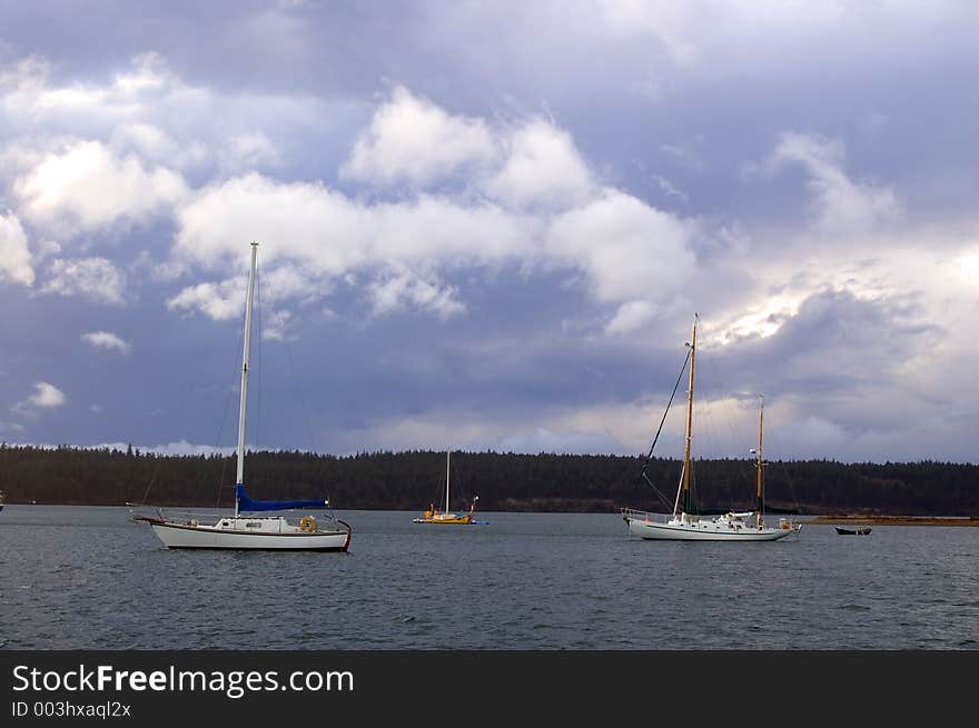 Boats on a stormy afternoon