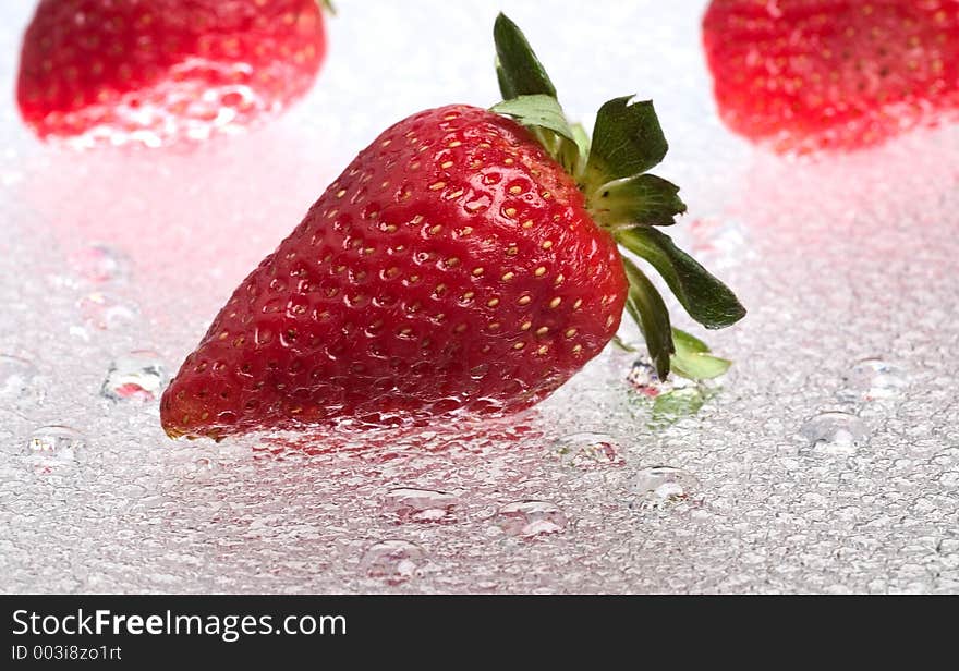 Strawberry in the glass. Strawberry in the glass