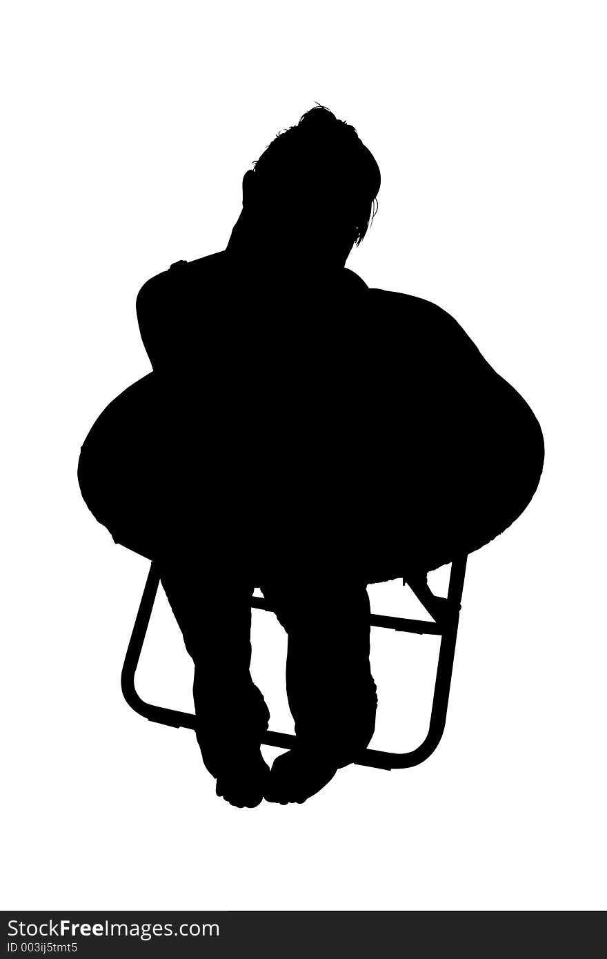 Silhouette With Clipping Path Of Woman In Chair