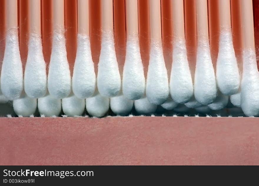 Cotton swabs still arranged neatly in the package