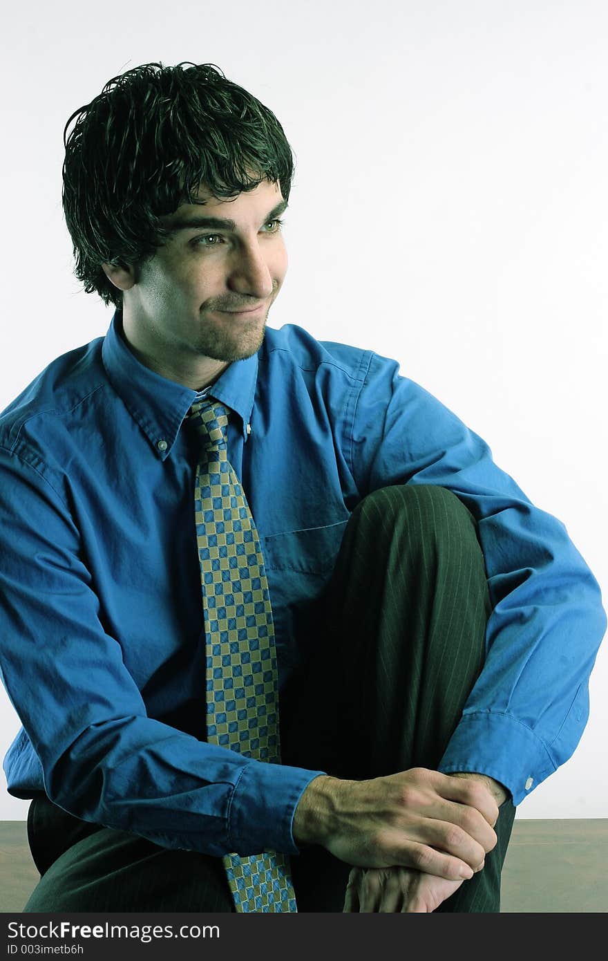 Businessman sitting on his desk