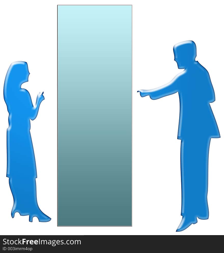 Couple Pointing to sales or notice board. Couple Pointing to sales or notice board