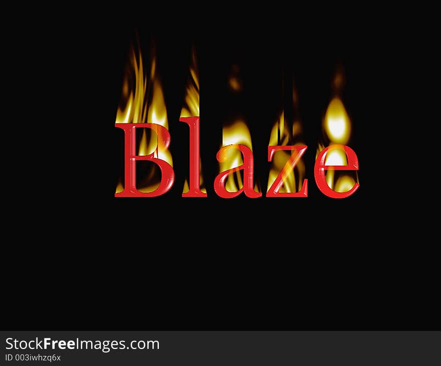 Blaze flames and letters.