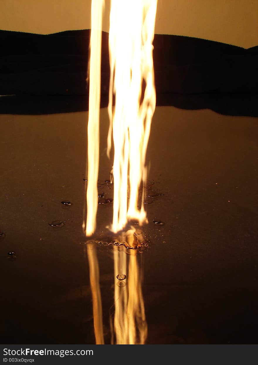 Burning candle drops with long shooter time. Burning candle drops with long shooter time