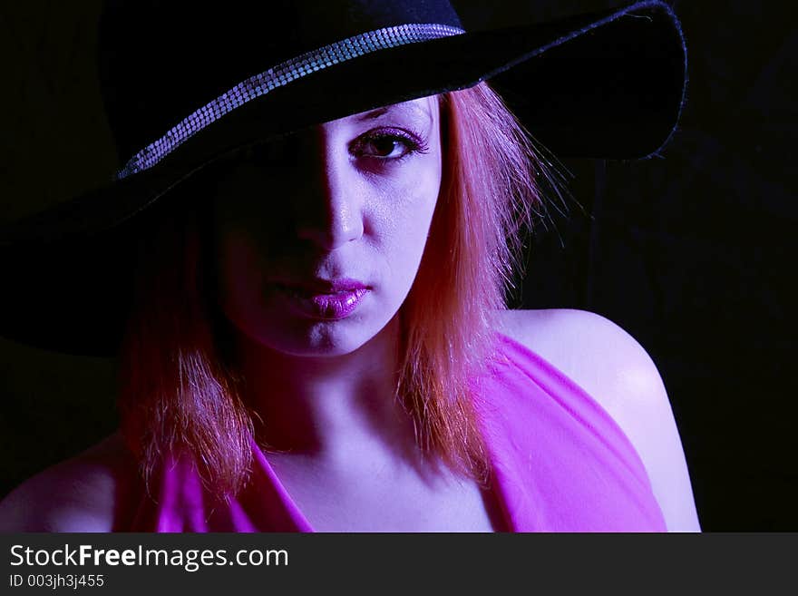 Fashion Hat (extreme lighting, pink gel)