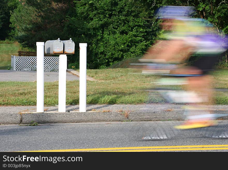 Blurred bike racer.