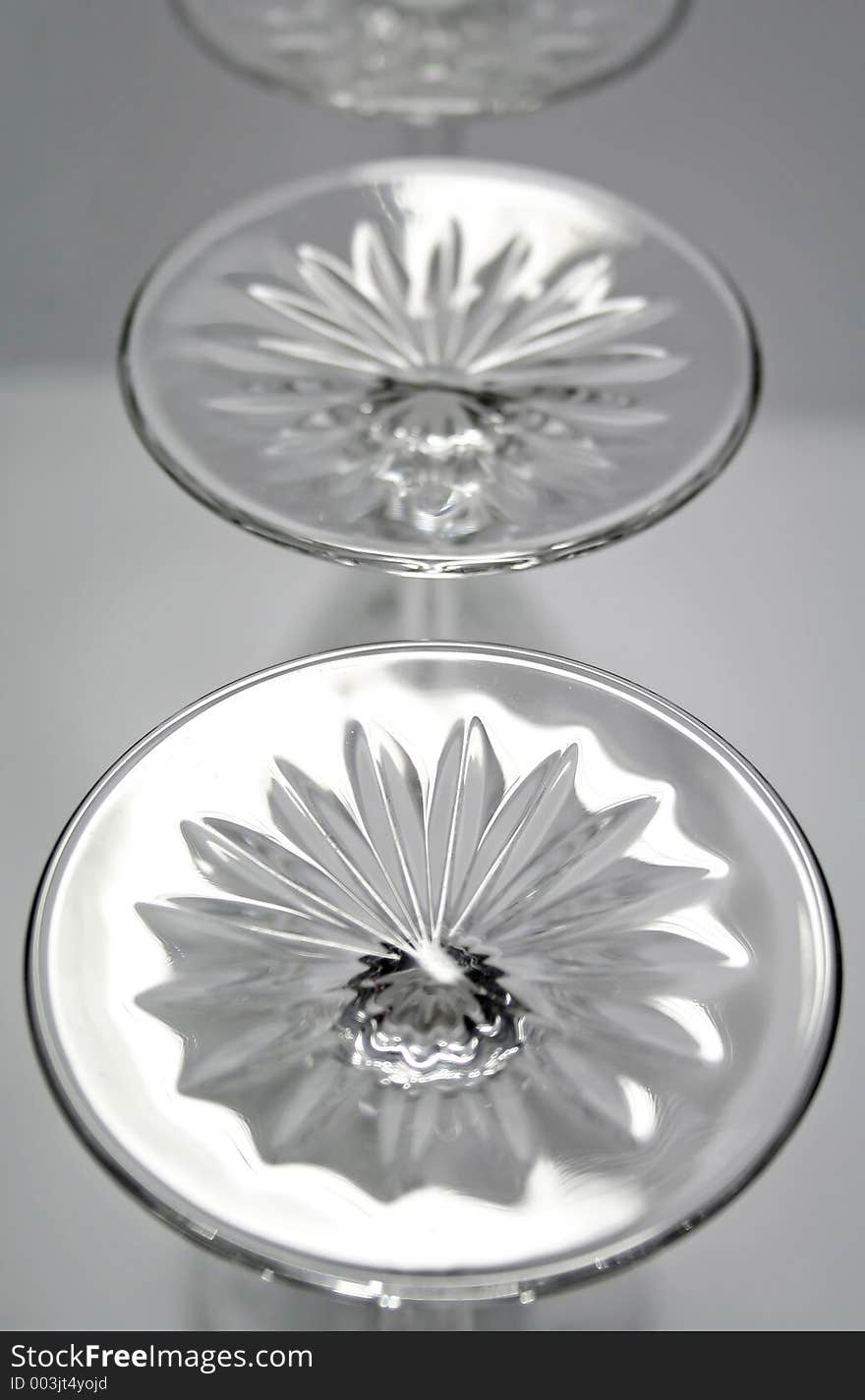 Studio shot of crystal glassware