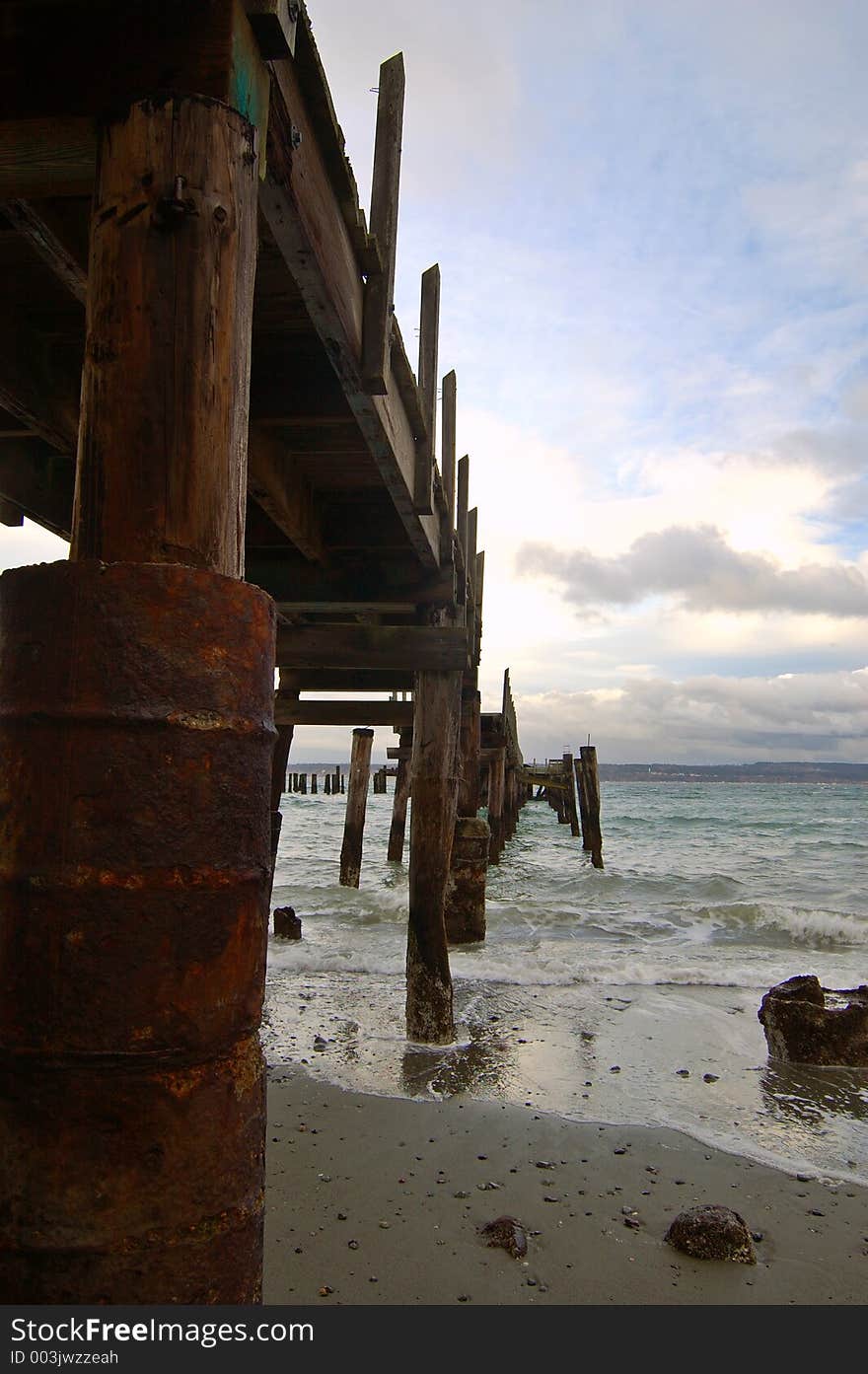 Pier on a stormy day