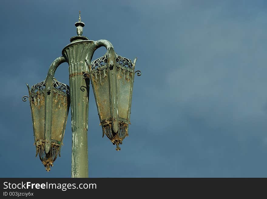 Old Street Lantern over a Cloudy Sky. Old Street Lantern over a Cloudy Sky