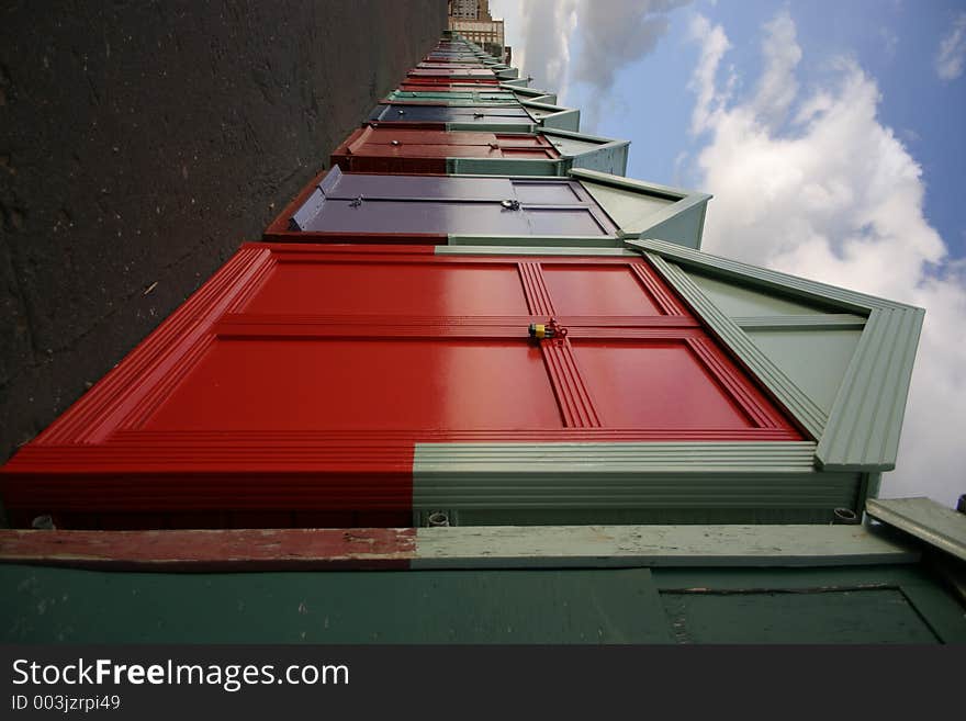 Huts in a row