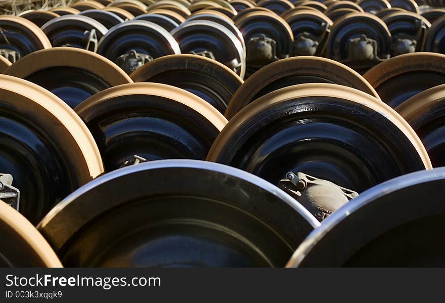 Pattern Shot Of Trainwheels.