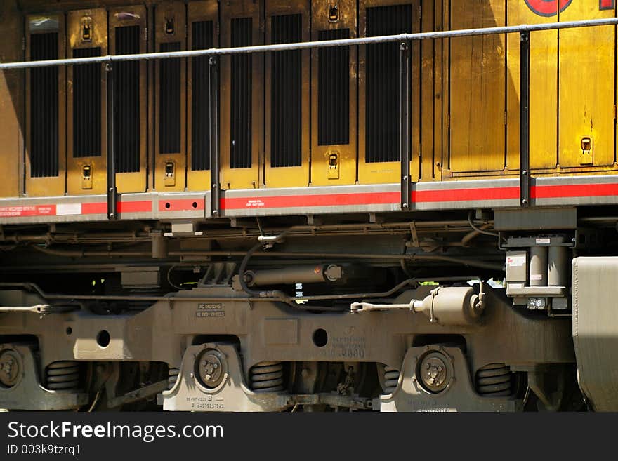 Train locomotive, close view