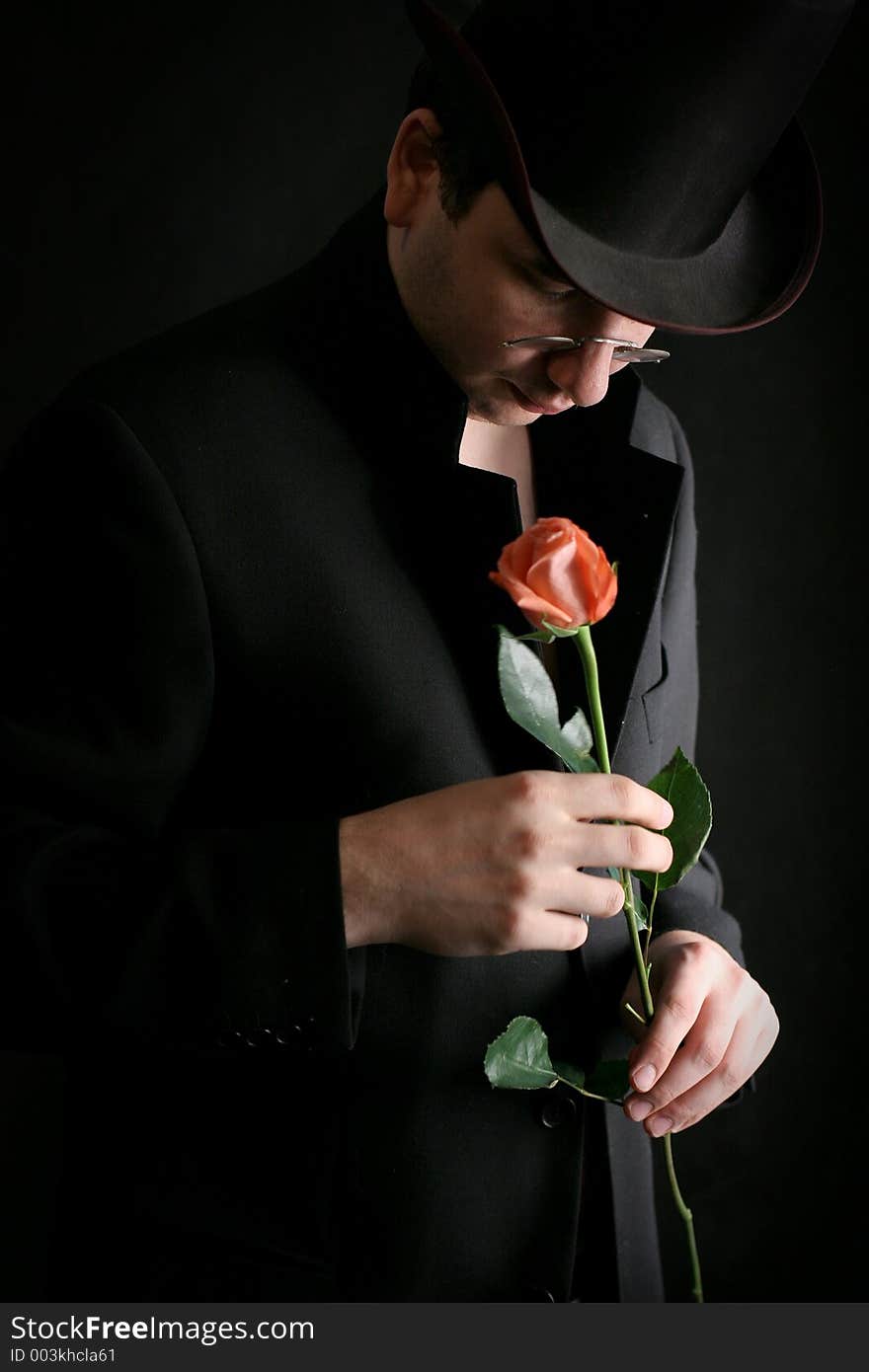 Man with rose. Man with rose