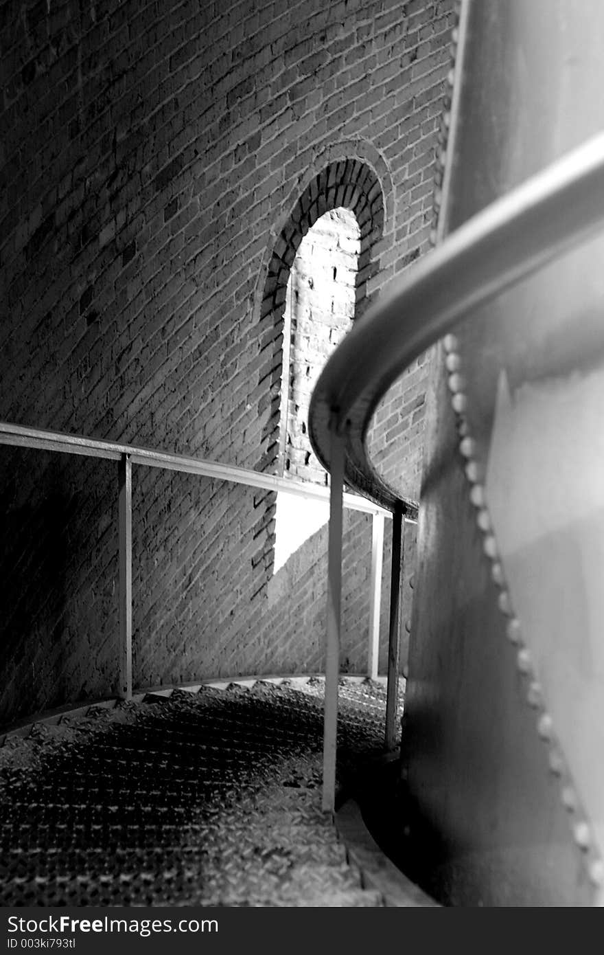 Curving stairwell in black and white. Curving stairwell in black and white