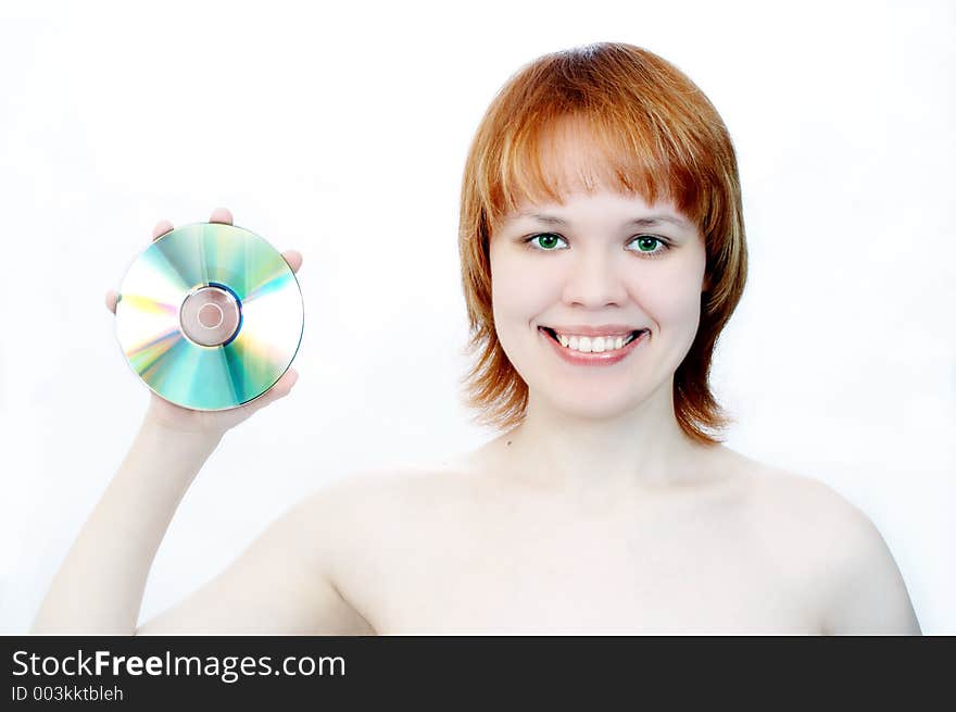 Girl and CD