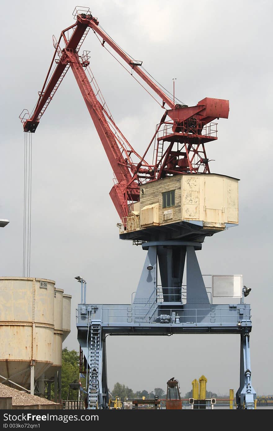 Crane in harbor