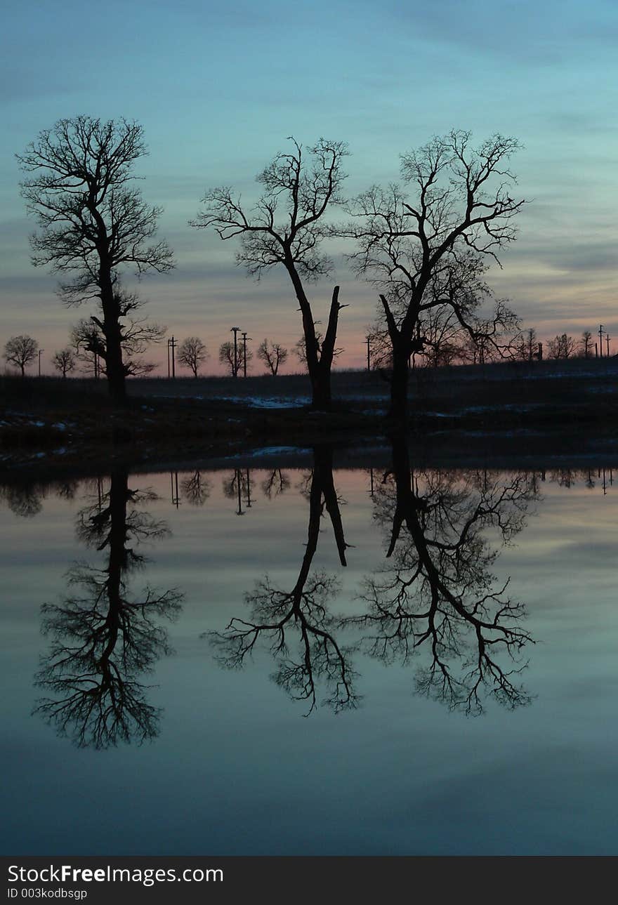 After the sunset on a lake near Bucharest. After the sunset on a lake near Bucharest