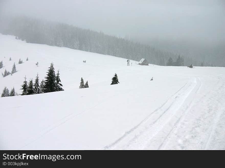 Winter in mountains