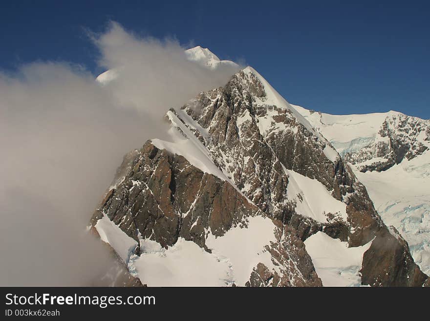 Monumental mountain in the alps of New Zealand. Monumental mountain in the alps of New Zealand