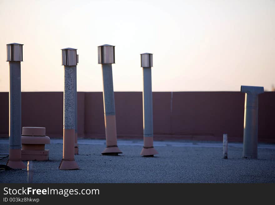 Pipes on a roof