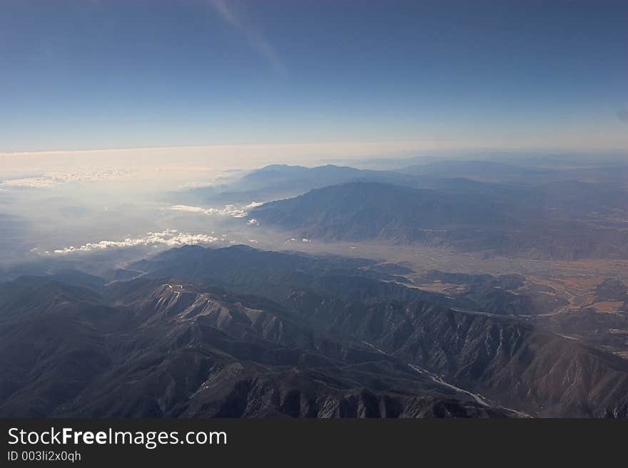 Sierra Nevada Mountains seen form aircraft. Canon 20D. Sierra Nevada Mountains seen form aircraft. Canon 20D