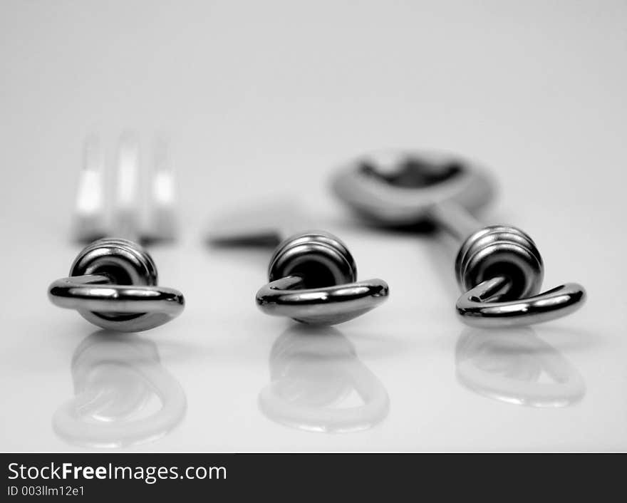 Cutlery on a white background. shallow depth of field. Cutlery on a white background. shallow depth of field