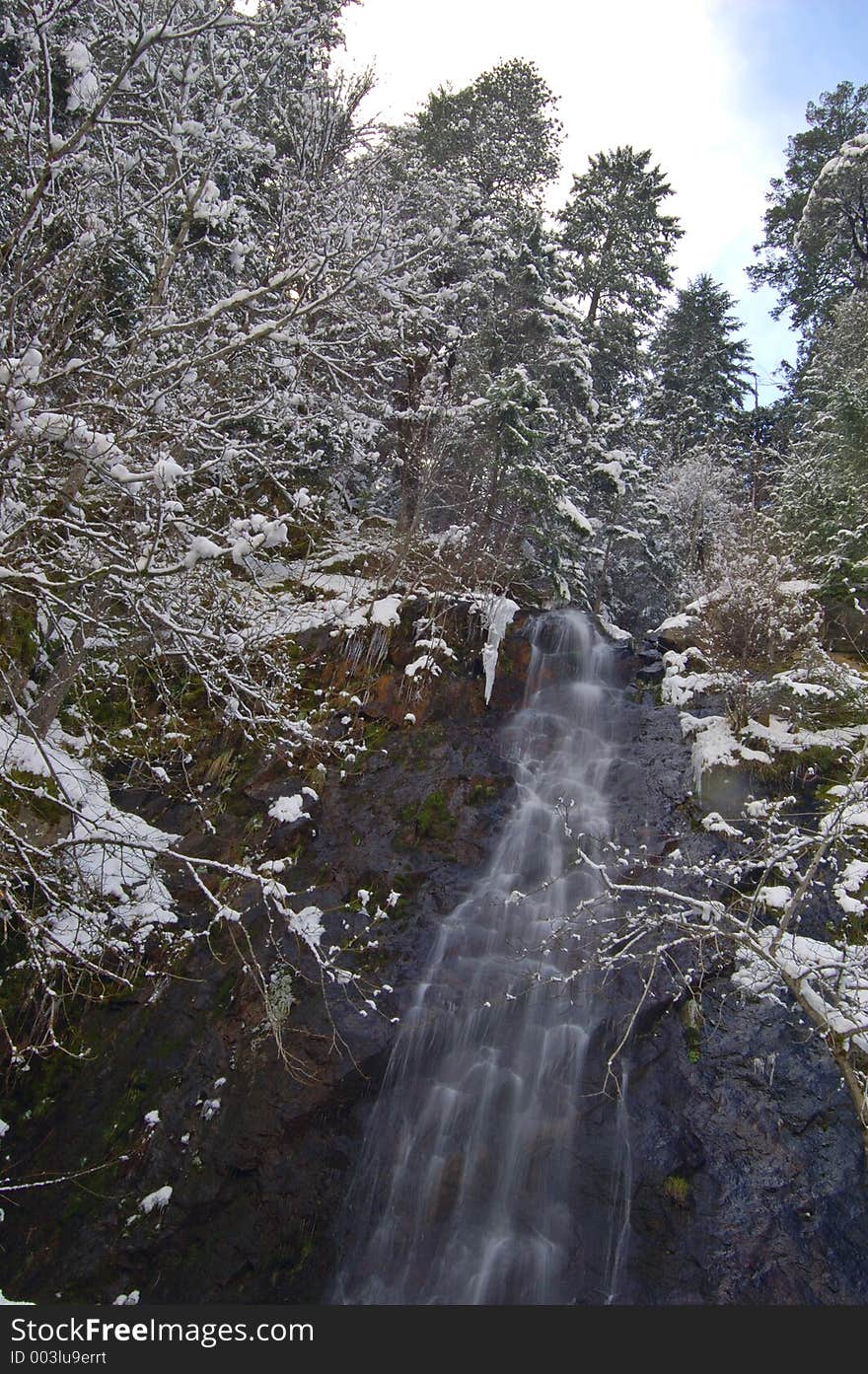 Snowy waterfall