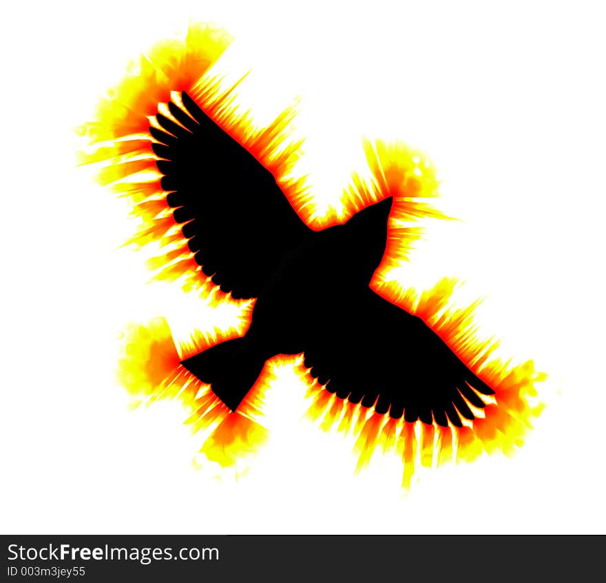 This is a bird in the form of fire. This is a bird in the form of fire