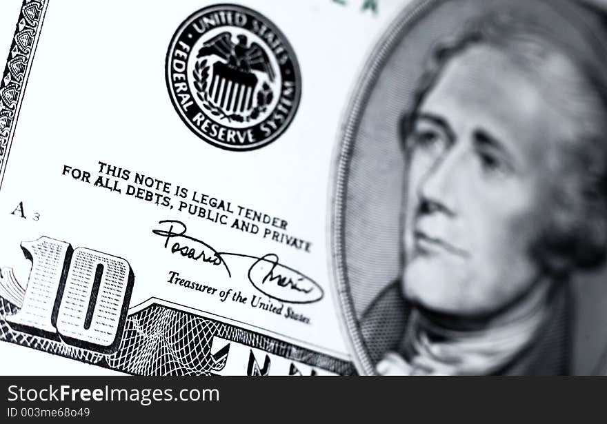 US currency - close up