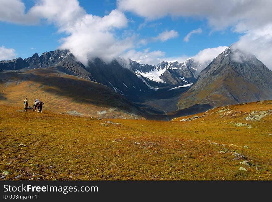 Beautiful sky and clouds in the mountais, Altay