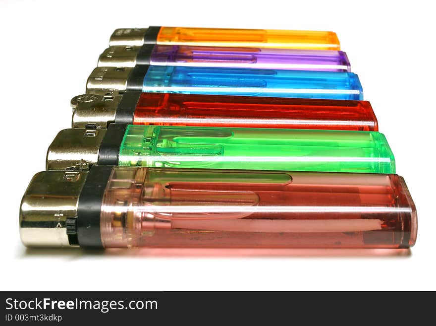 Colorful Line Of Lighters