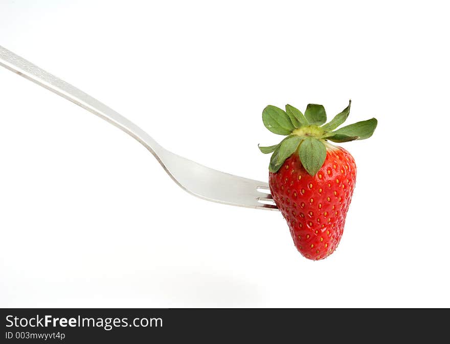 Strawberry and fork