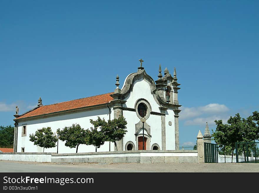 Typical church and trees