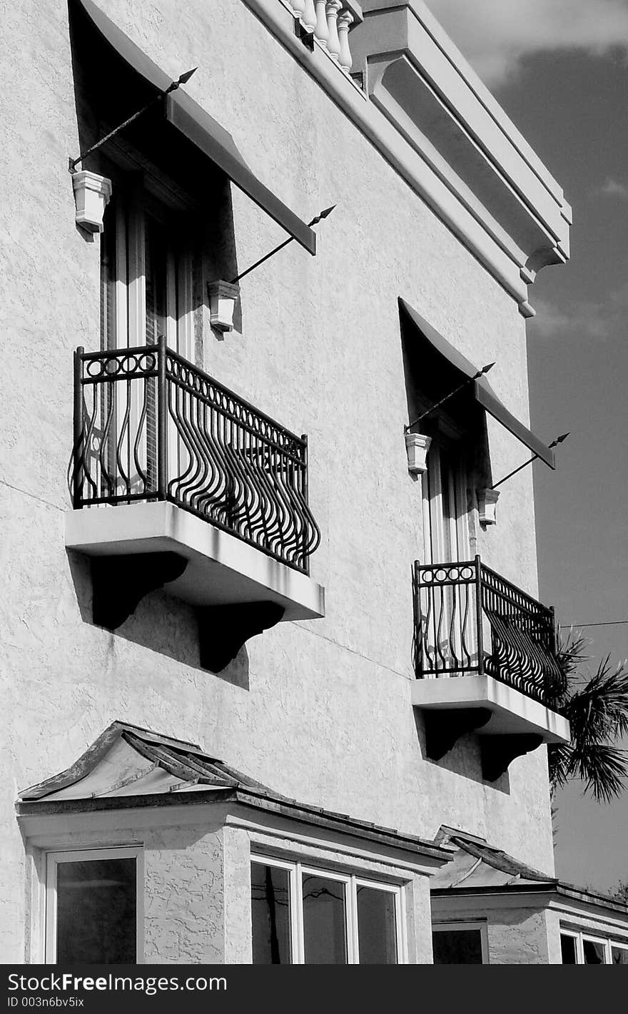 Beautiful architectural desgn. A modern version of the old world balcony. Beautiful architectural desgn. A modern version of the old world balcony