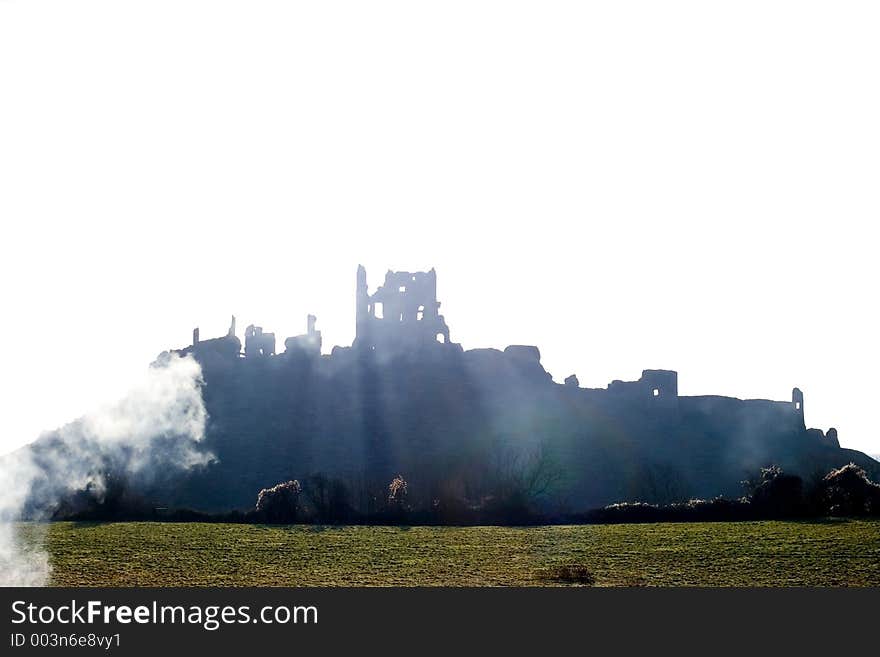 Corfe Castle, in Swanage, Dorset, Southern England