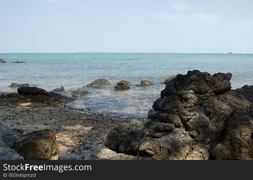 Beach with big stones